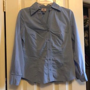 Worthington L/S Collard Button Down Petit Top